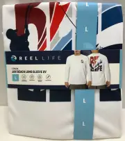 Reel Life Men's Jax Beach Long Sleeve UV Protective T-Shirt, White, Large