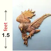 18" Large Wooden Eagle Statue Hand Carved Sculpture Figurine Art Home Decor Gift