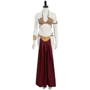 Return Of The Jedi Cosplay Costume Princess Leia Slave Uniform Suit Women Sexy Golden Bikini Set For Halloween Carnival Party M