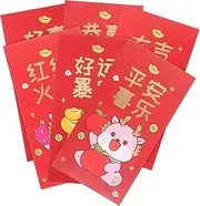 HOUDERCO 6pcs Adorable Chinese Year Red Envelopes Creative Dragon Design Money Packets for Spring Festival Unique Cartoon Style for and Lucky Money