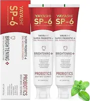SP-6 Probiotic Whitening Toothpaste - Enhanced Formula with 6 Probiotics for Teeth Whitening and Gum Health - Enamel-Safe, Fluoride-Free, Double Mint Flavor,Fresh Breath (4.23 Fl Oz (Pack of 2), Gentle Mint)