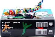 Pre-Built Model Aircraft 1/200 Large Scale Model Collectible Airplane for South African Airways Boeing B747-300 ZS-SAJ Alloy Aircraft Miniature Airplane Model(Flap)
