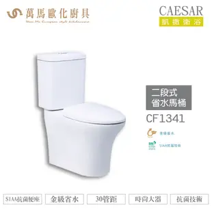 CAESAR 凱撒 二段式省水馬桶CF1341/CF1441 金級省水、SIAA抗菌便座、時尚大器 不含安裝