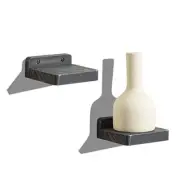 Small Floating Shelf for Wall Set of 2 Natural Wood 4Inch Mini Wall 4×4 Black