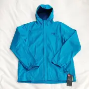 NWT Under Armour Men's Large Overlook Waterproof Rain Jacket UA Storm Blue $90