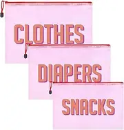 KUIRAN 3pcs Hospital Bag Organizing Pouches for Labor and Delivery, Maternity Essentials Diaper Bag Organizer for Mom Travel - Pink