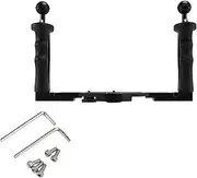 Dual Handheld Stabilizer Diving Underwater Camera Housings Tray/Grip Waterproof with Double Handle for Dome Port Waterproof Case