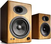 Audioengine Desktop Speakers - A5+ 150W Classic Powered Wired Stereo Monitor Bookshelf Speakers - Home Music System Built-in 16Bit DAC (Bamboo)