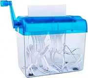 Manual Shredder - A6 Straight Cut Smash Portable Mini Paper Grinder Fits Folded A4 Portrait Paper Capacity 1.5L Blue