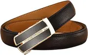[RGWYGCG] Women Leather Belt Ratchet, Adjustable Fashion Thin Belt with Alloy Decorative Automatic Buckle
