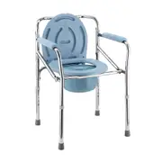 Commode Shower Chair Toilet Seat 3in1 Wheelchair Bath Stool Bedside Adjustable Seating Medical Elderly Aid with Arms
