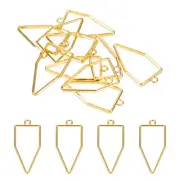 50Pcs Pentagon Alloy Open Back Bezel Pendants Resin Frame Gold Tone