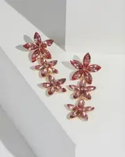 Pink Floral Drop Earrings