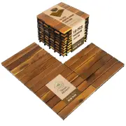 10 Pcs Composite Deck Tile - Interlocking Decking Tiles (Golden Teak Finish)