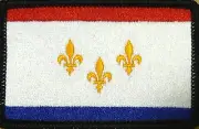 NEW ORLEANS Flag Military Patch With Hook & Loop Fastener BLACK Border #17
