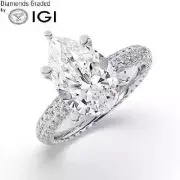 Pear Solitaire Labgrown Diamond Engagement Ring Platinum 6.10 Ct F VVS2