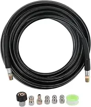 Pressure Washer Sewer Jetter Kit 5800 PSI Drain Hose 100ft Flexible PE Pipe PVC Cover Double-Layer Polyester Brass Nozzle Kit for Electric and Gas Pressure Washer Up to