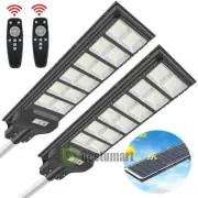 2PCS 1200W 1200 LED Outdoor Solar Light Street Light IP67 Dusk-to-Dawn Spot Lamp