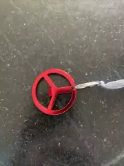 Wheel Steering Wheel Key Chain w/ Bottle Opener Red