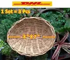 Basket Woven Wicker Rattan Bamboo Serving Tray Fruit Vintage Handmade Thailland