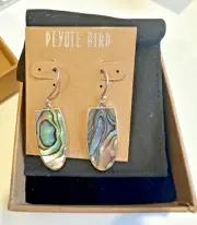Abalone Shell and Sterling Silver Earrings by Peyote Bird Santa Fe New with Box