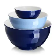 DOWAN Ceramic Mixing Bowls (Set of 3), Nesting Bowls for Space-Saving Storage...
