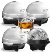 4 Pack 2.5Inch Large Round Ice Ball Maker Silicone Sphere Ice Mold for Cocktails