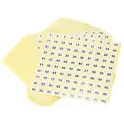 Round Number Stickers, 13mm Dia Number 1-100 Coated Paper Label 30 Sheets White