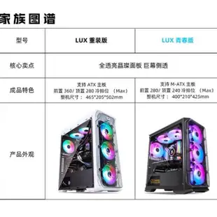 免運 電腦主機箱 電腦主機殼 主機空箱 主機空殼#鑫谷LUX拉克斯重裝版 機箱大全側透水冷機箱背線臺式游戲RGB機箱