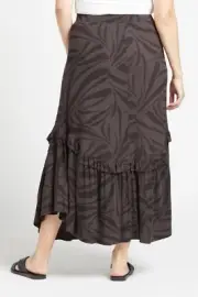 NEW - Z Supply Leisel Tropical Zebra Skirt Soft Maxi Stretch Ruffle Jersey NWT