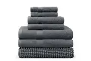 Linenova 550GSM Cotton Bath Towel and Bath Mat 7 Piece Pack