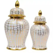 2 xCobweb design Ceramic Ginger Jars with Lid Storage Home design desk vase