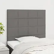 Bedroom Furniture Headboards 2 pcs Dark Grey 100 cm Fabric