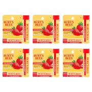 Burts Bees Strawberry Moisturizing Lip Balm Blister by Burts Bees for Unisex - 0.15 oz Lip Balm - Pack of 6
