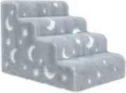 FOHOA Glow In Dark 4 Steps Dog Stairs for High Beds Couch - 3D High-Density Foam