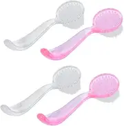 VINTORKY Round Nail Brush Set 4pcs Nail Fingernail Scrub Brush with Comfortable Grip for Manicure Hand Scrub