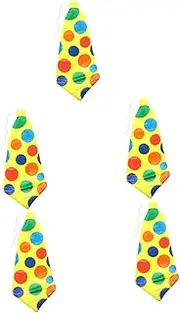 [Totority] 5pcs Funny Clown Tie Satin Clown Necktie Set for Cosplay Theme Party Magician Show