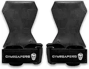 Gymreapers Weight Lifting Grips (Pair) for Heavy Powerlifting, Deadlifts, Rows, Pull Ups, with Neoprene Padded Wrist Wraps Support and Strong Rubber Gloves or Straps for Bodybuilding 100%