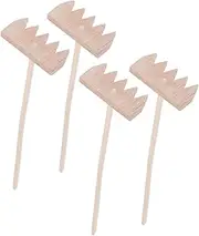 INOOMP 4Pcs Bamboo Rakes for Zen Garden Crafts Lightweight Decorative Tools for Sand Table Miniature Rakes Bamboo Craft Accessories