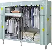 Polyester Portable Closets with Curtain Space Saving Portable Wardrobe Clothes Closet for Closet Organizers and Storage