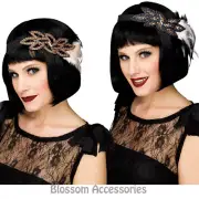 AC30 Great Gatsby 20s Headpiece Flapper 1920s Costume Headband Headdress Feather
