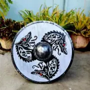 Wooden Shield Dragon Print - Medieval Viking Valhalla Shield BattleWorn Shield