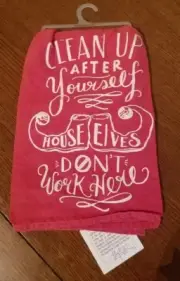 New Primitives by Kathy Cotton Christmas Kitchen Towel "House Elves"