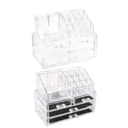 Holder Cosmetic Makeup Organiser 4 Drawer Storage Jewellery Box Clear Acrylic