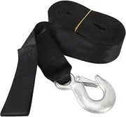 Boat Trailer Winch Strap with Supper Steel Hook, 3500 LBS Break Strength, 24.61ft Winch Strap, Winch Pulley Strap for Boat Trailer Replacement, Towing Vehicles & Boat Accessories