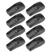 Inline Cord Switch AC 250V 1A Duplex Lamp Light Rocker Switch Black 8pcs
