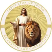 Jesus Lion of Judah Inspirational Christian Challenge Coin