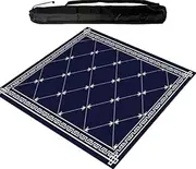 Square Mahjong Mat with Black Carrying Bag, Thick Anti Slip Table Cover, Table Mat for Mahjong Paigow Poker and Tile Game,Blue (60 cm/23.62 in)