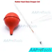 New Glass Fluid Graduated Scale Dropper 2ml Pipette Bulb Transfer Pipettes Lab