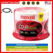 Versatile 30-Pack Blank CDs, 700MB, 80 Min - Optimal for Music & Data Archiving